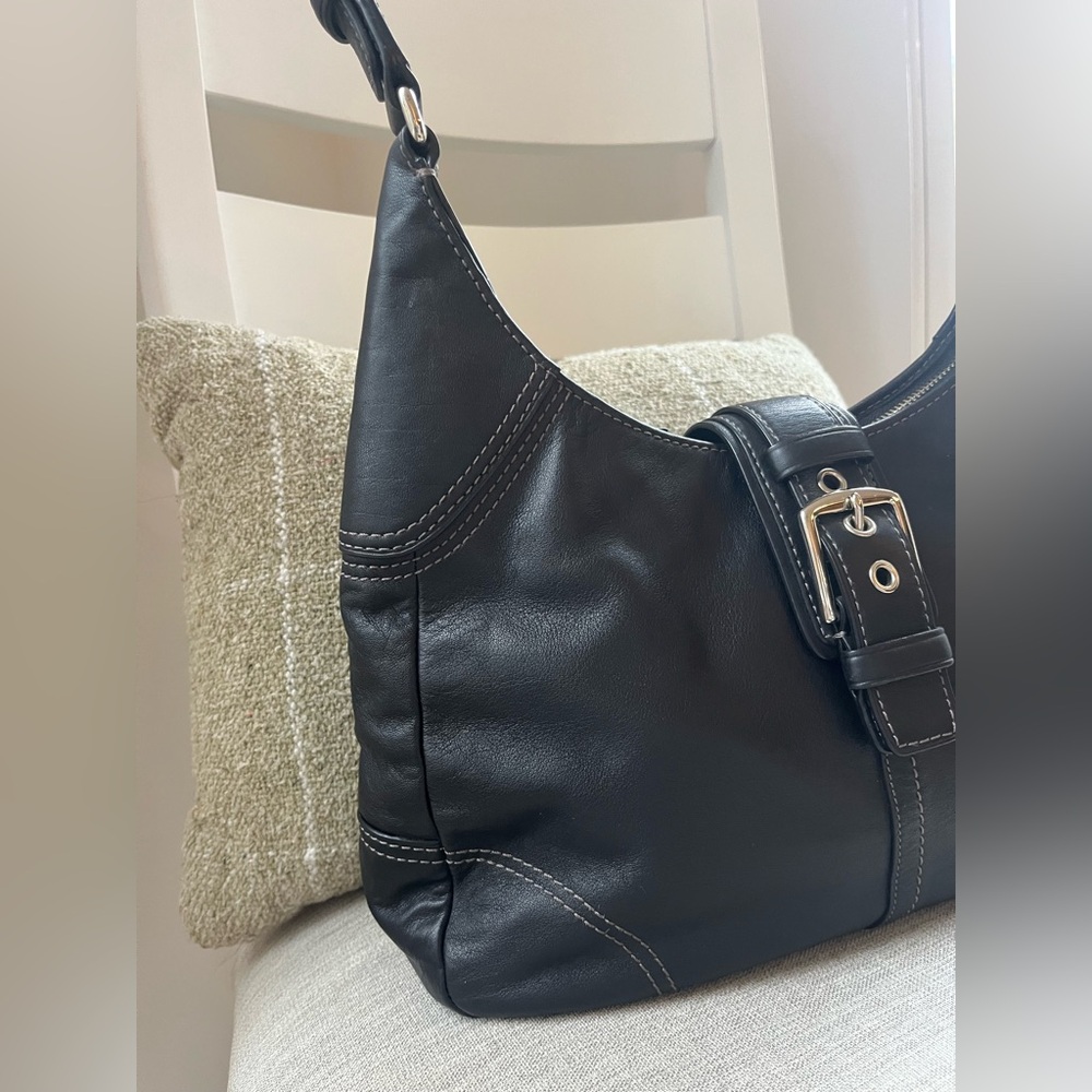 Vintage Coach Soho F1197 Black Leather Buckle Shoulder Bag – Y2K 2000s Classic - Picture 5 of 12